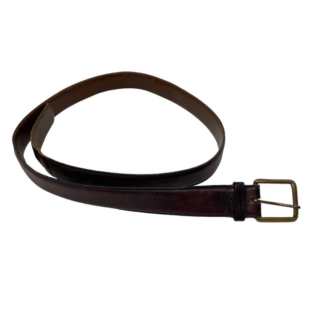 Torino Mens Cognac Vintage Genuine Leather Belt Size 36 Made in USA #5636